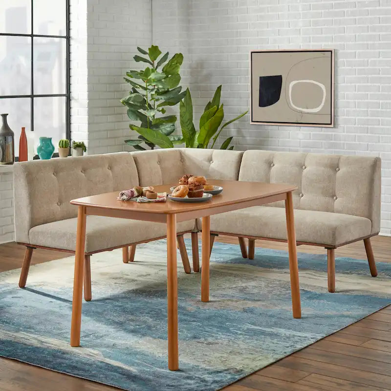 Set da pranzo ad angolo da 4 pezzi