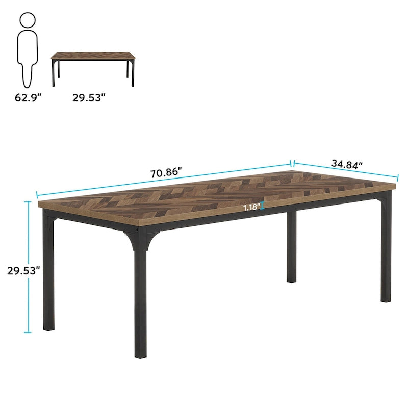 Scrivania direzionale da 70,8 pollici, grande scrivania da ufficio per computer