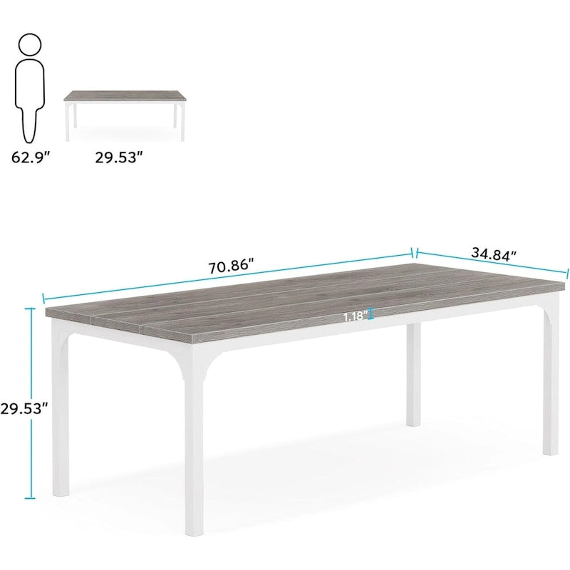 Scrivania direzionale da 70,8 pollici, grande scrivania da ufficio per computer