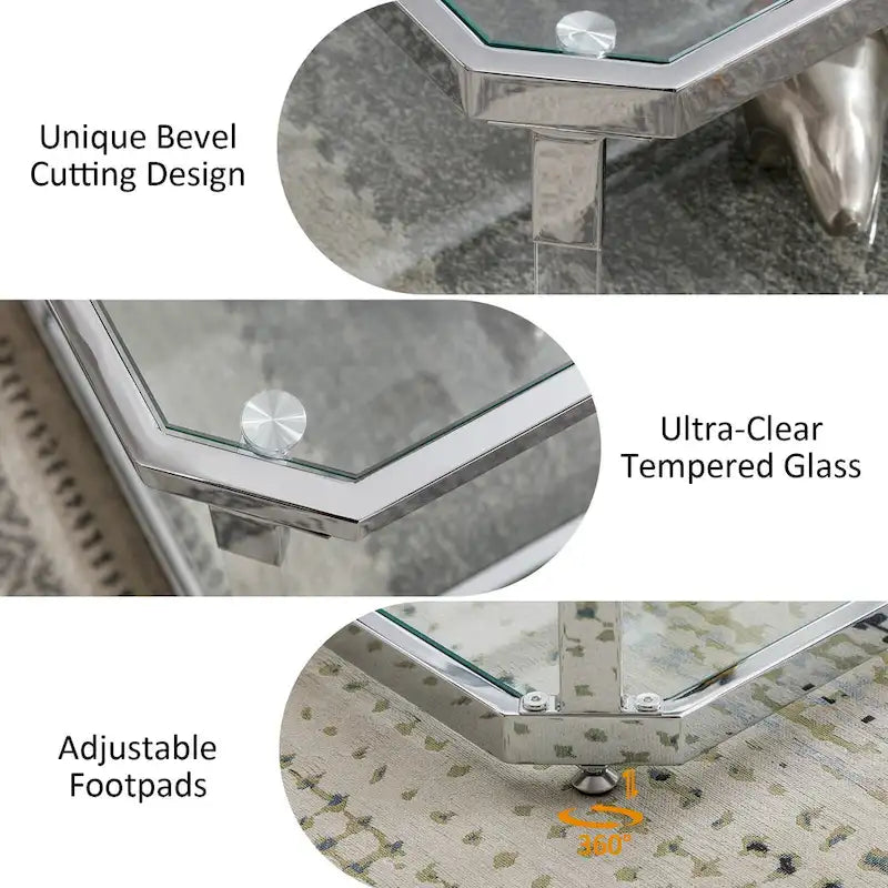 Tavolini da caffè in vetro da 112 cm