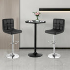 Set tavolo da pub 3 pezzi con tavolo rotondo da 60 cm e 2 sgabelli da bar regolabili