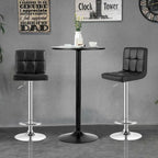 Set tavolo da pub 3 pezzi con tavolo rotondo da 60 cm e 2 sgabelli da bar regolabili