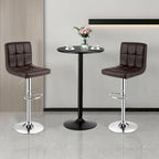 Set tavolo da pub 3 pezzi con tavolo rotondo da 60 cm e 2 sgabelli da bar regolabili