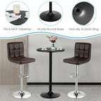 Set tavolo da pub 3 pezzi con tavolo rotondo da 60 cm e 2 sgabelli da bar regolabili