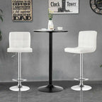 Set tavolo da pub 3 pezzi con tavolo rotondo da 60 cm e 2 sgabelli da bar regolabili