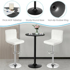 Set tavolo da pub 3 pezzi con tavolo rotondo da 60 cm e 2 sgabelli da bar regolabili
