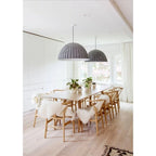 Set di 2 sedie da pranzo moderne in legno naturale con braccioli a Y e schienale, seduta in canapa, per casa, ristorante, ufficio, scrivania, cucina