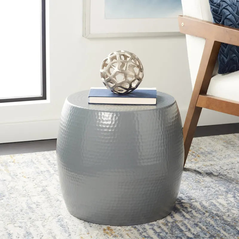 Tavolino Helaine Silver Round - 15 L x 15 P x 16 H - 15Lx15Px16H