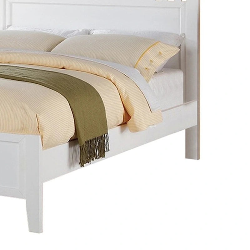 Fantastico letto matrimoniale in legno con finitura bianca