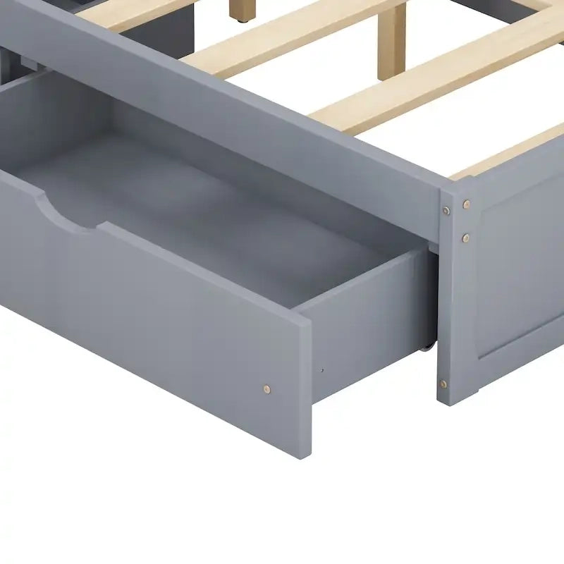 Letto Matrimoniale Multifunzionale con 4 Cassetti Contenitori Portatili Sotto al Letto