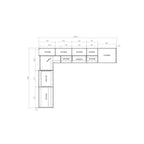 Set di mobili da cucina moderni - Bianco lucido e grigio, 2,4x3 metri (126x96)