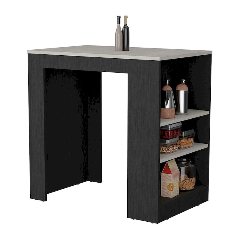 Isola cucina con mensole su 3 lati, mobile contenitore da cucina per sala da pranzo
