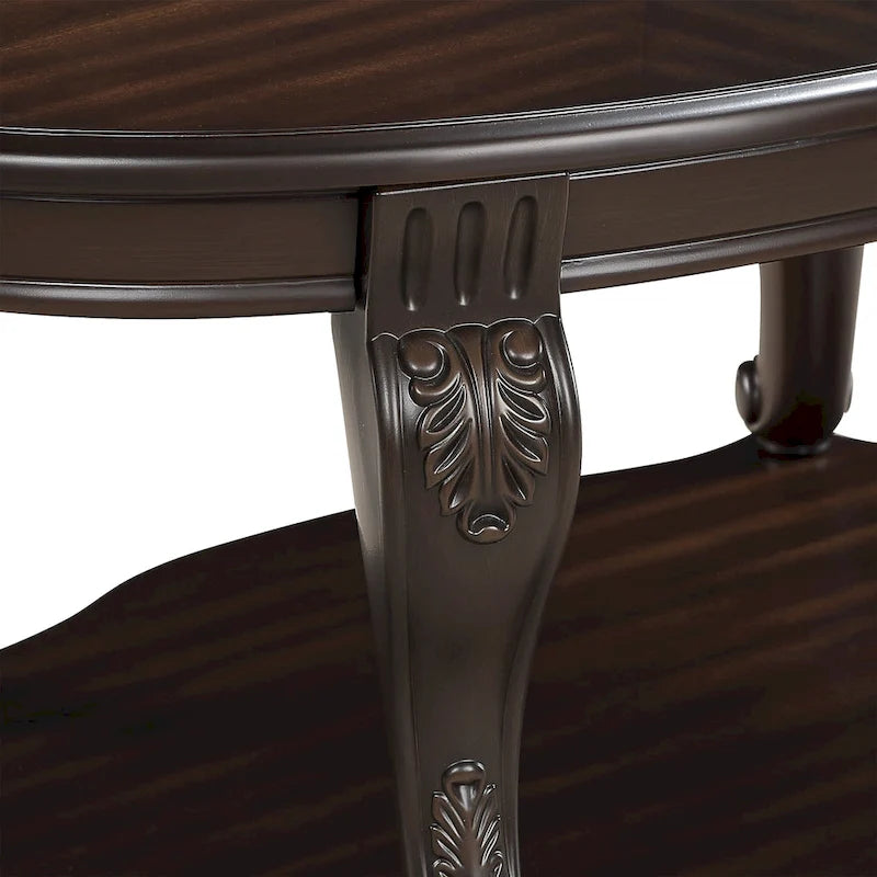 Tavolino rotondo da 22 pollici con ripiano