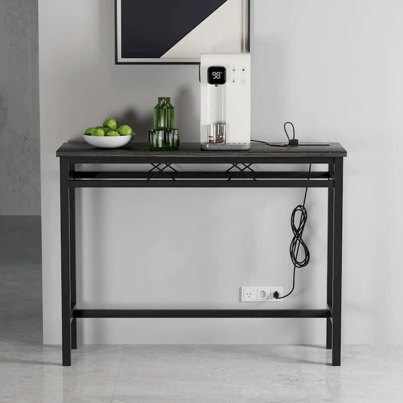 Consolle con stazione di ricarica e porte USB - Grigio antracite