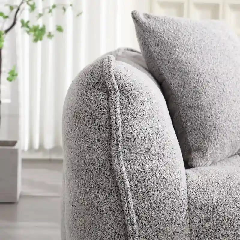 Morbida Poltrona a Sacco con Anima in Schiuma ad Alta Resilienza - Divano Reclinabile Quadrato per Videogiochi, Guardare la TV