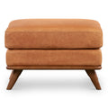 Pouf in vera pelle pieno fiore italiana