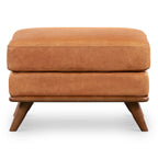 Pouf in vera pelle pieno fiore italiana