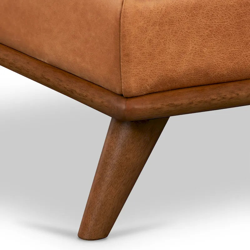 Pouf in vera pelle pieno fiore italiana