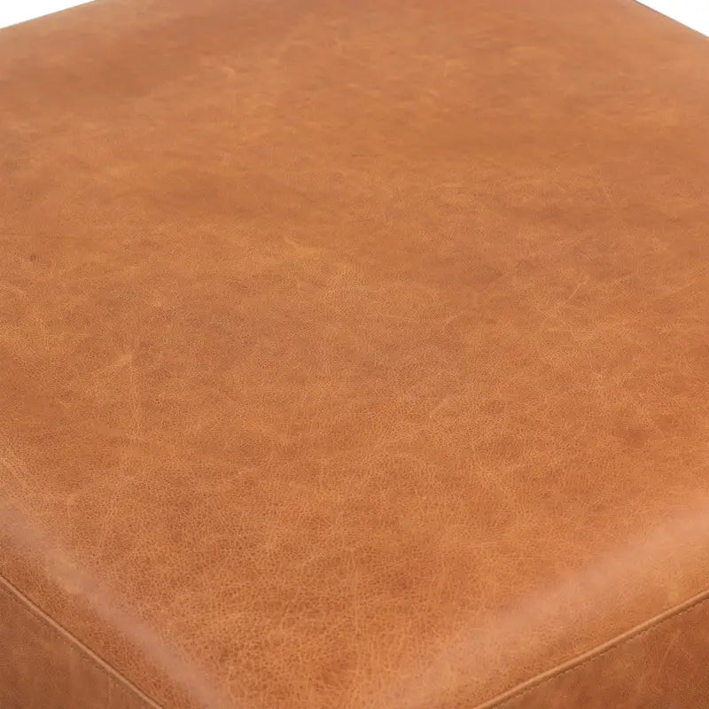 Pouf in vera pelle pieno fiore italiana
