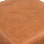 Pouf in vera pelle pieno fiore italiana