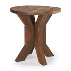 Tavolino finale Heidi in legno di recupero marrone - 25.8L x 25.8P x 26.0A