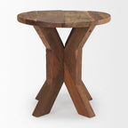 Tavolino finale Heidi in legno di recupero marrone - 25.8L x 25.8P x 26.0A