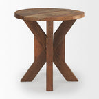 Tavolino finale Heidi in legno di recupero marrone - 25.8L x 25.8P x 26.0A