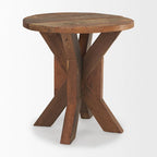 Tavolino finale Heidi in legno di recupero marrone - 25.8L x 25.8P x 26.0A