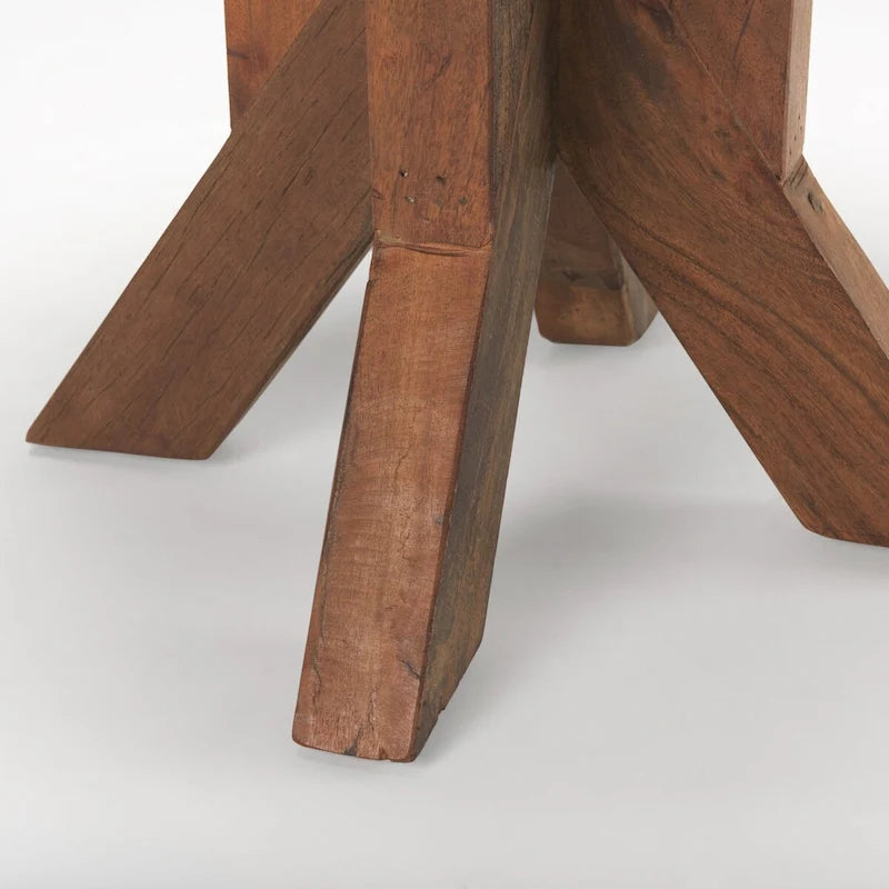 Tavolino finale Heidi in legno di recupero marrone - 25.8L x 25.8P x 26.0A