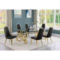 Set da pranzo con tavolo grande in vetro e mobili di alta qualità