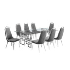 Set da pranzo con tavolo grande in vetro e mobili di alta qualità