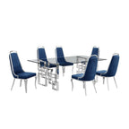 Set da pranzo con tavolo grande in vetro e mobili di alta qualità