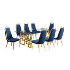 Set da pranzo con tavolo grande in vetro e mobili di alta qualità