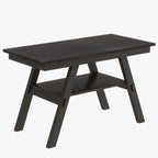 Set da pranzo da 6 pezzi in legno a altezza bancone con scaffale, panca e 4 sedie, Espresso e Beige