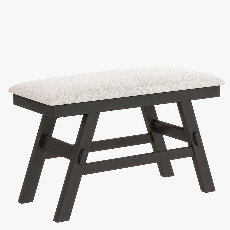 Set da pranzo da 6 pezzi in legno a altezza bancone con scaffale, panca e 4 sedie, Espresso e Beige