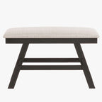 Set da pranzo da 6 pezzi in legno a altezza bancone con scaffale, panca e 4 sedie, Espresso e Beige