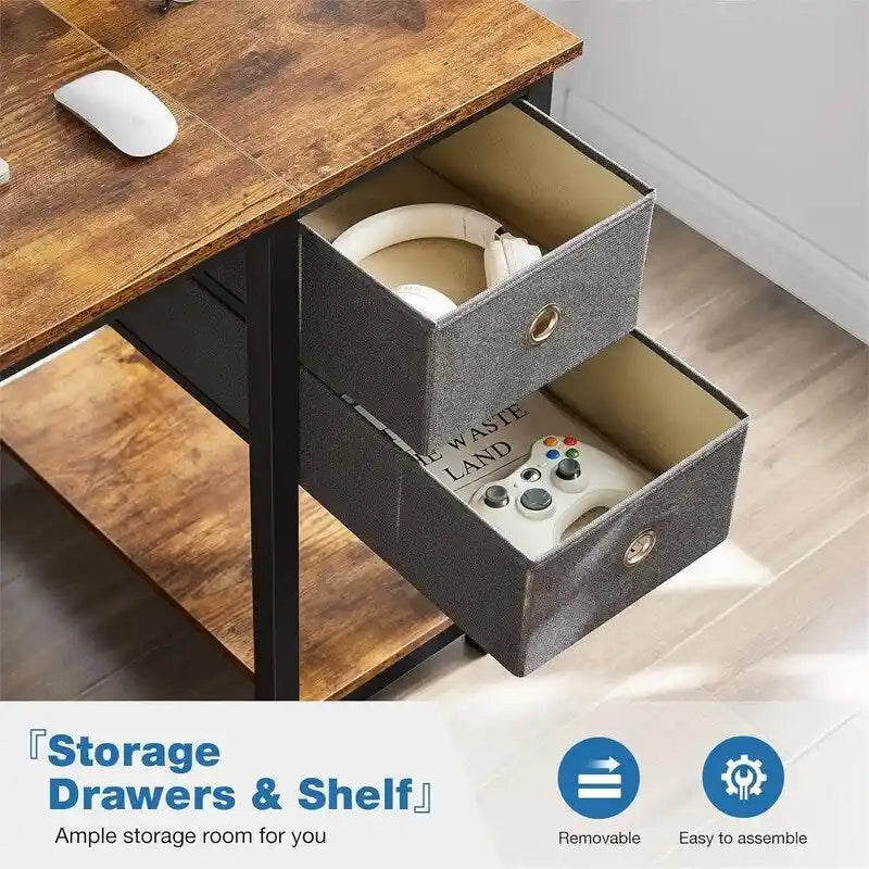 Scrivania per computer con cassetti