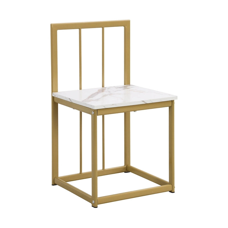 Set da Pranzo in Ferro da 7 Pezzi con Tavolo e Sei Sedie