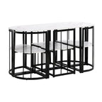 Set da Pranzo in Ferro da 7 Pezzi con Tavolo e Sei Sedie