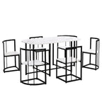 Set da Pranzo in Ferro da 7 Pezzi con Tavolo e Sei Sedie