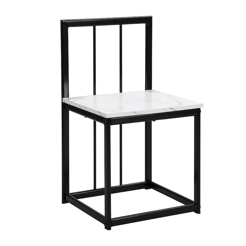 Set da Pranzo in Ferro da 7 Pezzi con Tavolo e Sei Sedie